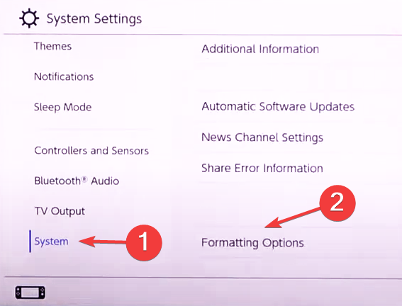 Параметры форматирования системы