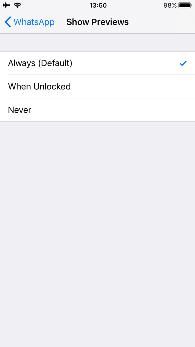 предпросмотр уведомлений iOS на экране блокировки