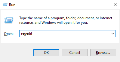 Abrir regedit desde Ejecutar