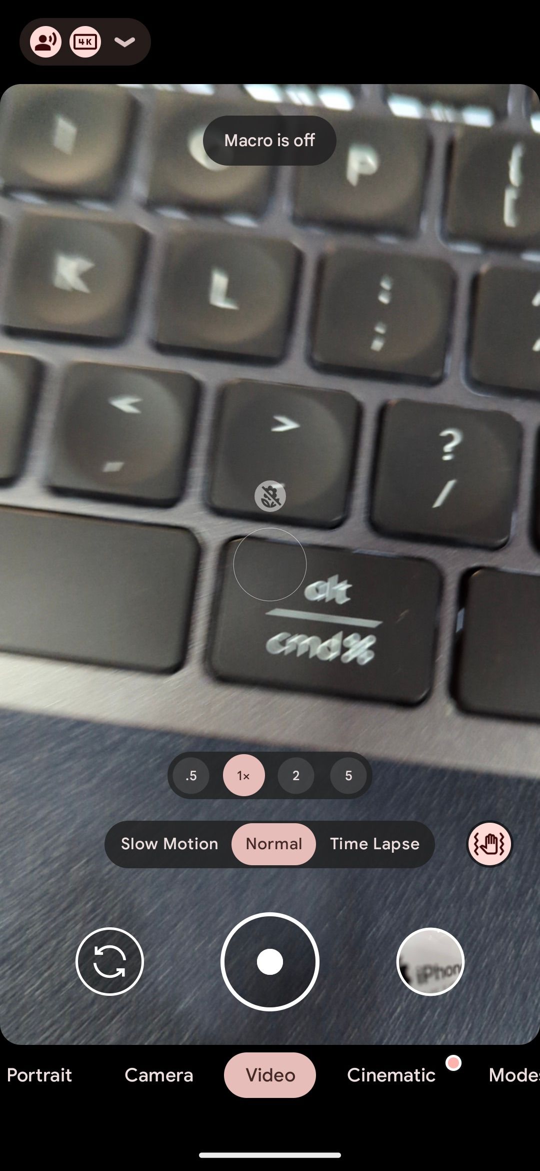 Google Pixel 7 Pro video mode