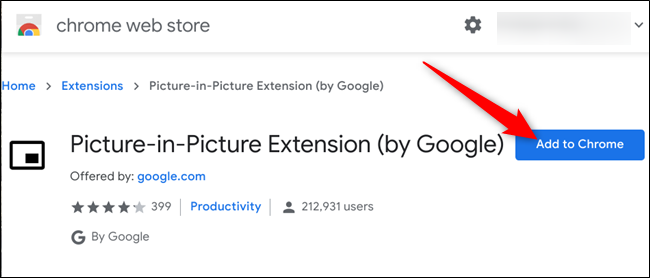 Окно подтверждения установки расширения с кнопкой «Добавить расширение»