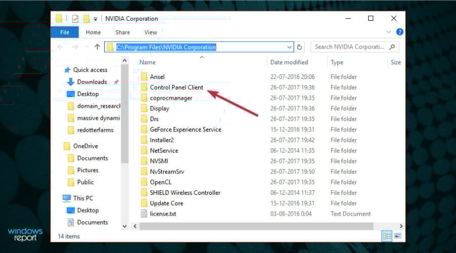 Папка Control Panel Client в Program Files