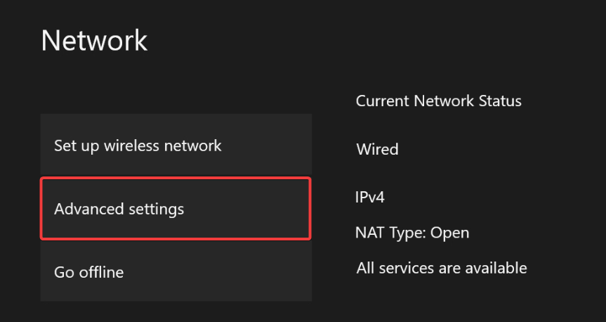 Расширенные параметры сети