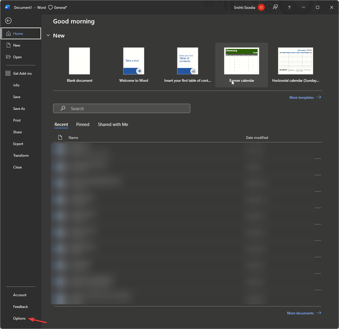 Параметры Word