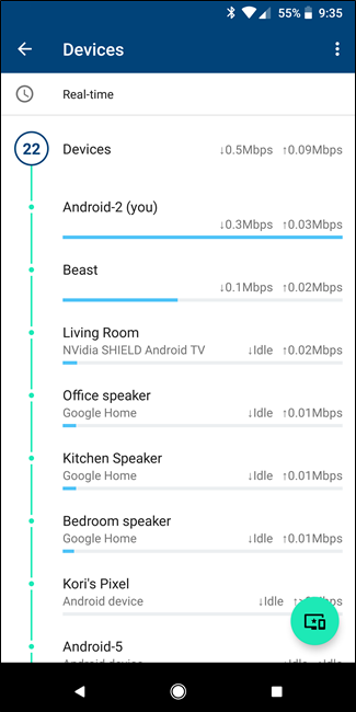 Информация о точке подключения устройства в сетевой карте Google Wifi