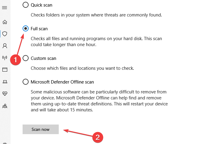 Запуск полной проверки системы на вирусы
