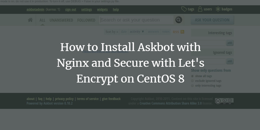 Установка Askbot на CentOS 8 с SSL