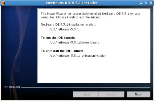 Скриншот выбора папки установки NetBeans