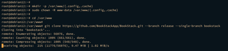 Клонирование BookStack