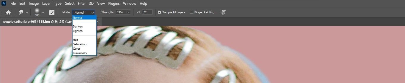 Blend Modes for the Smudge tool