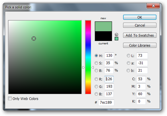 Выбор сплошного цвета для призрака