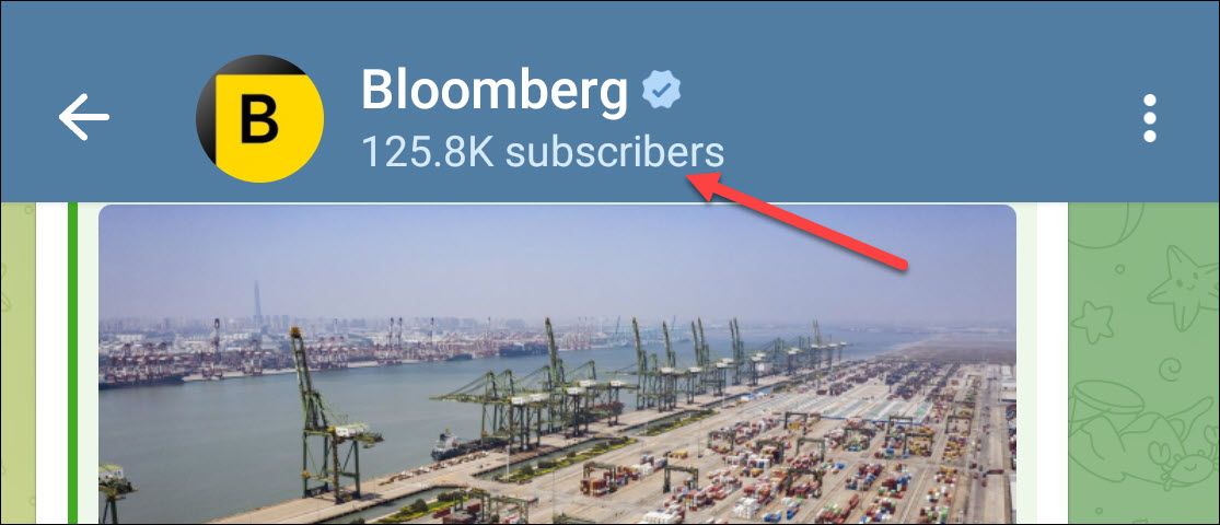 Информация о канале — заголовок и меню