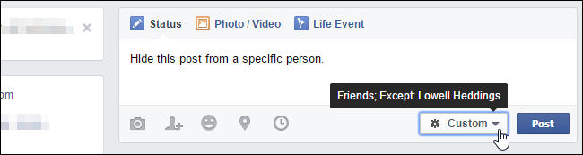 Показ текущих пользовательских настроек видимости при наведении курсора