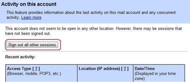 Gmail‑Details: aktive Sitzungen zeigen IPs und Ortsangaben