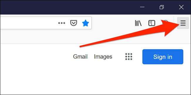 Кнопка меню Firefox (три горизонтальные линии)
