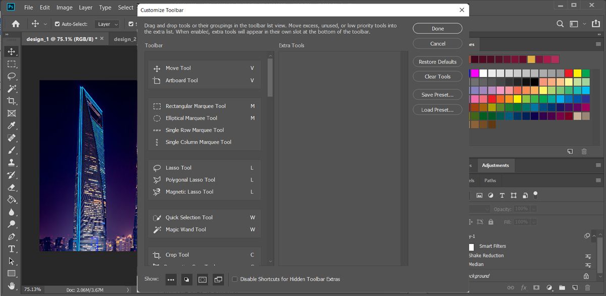 Fix Photoshop missing tools