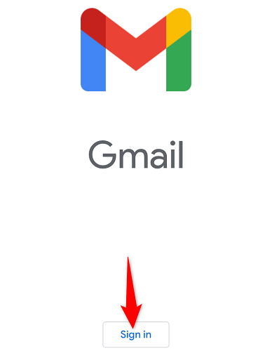 Выберите «Sign In» в Gmail.