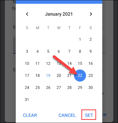 choose a start date