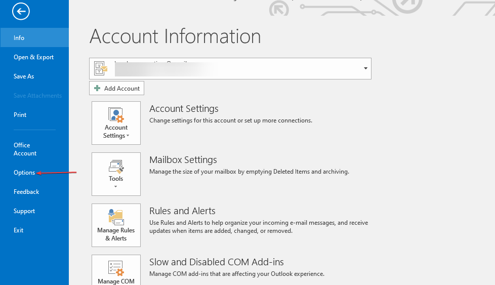 Раздел Опции — Панель быстрого доступа