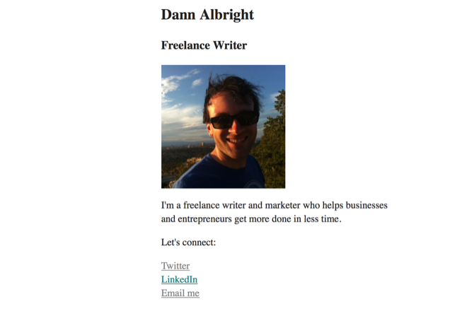 Пример базовой страницы, запущенной с Boilerplate