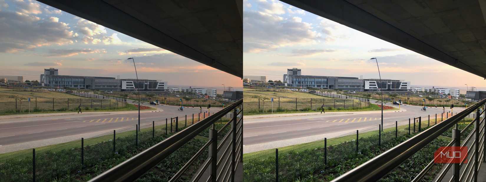 До и после исправления недодержанного фото