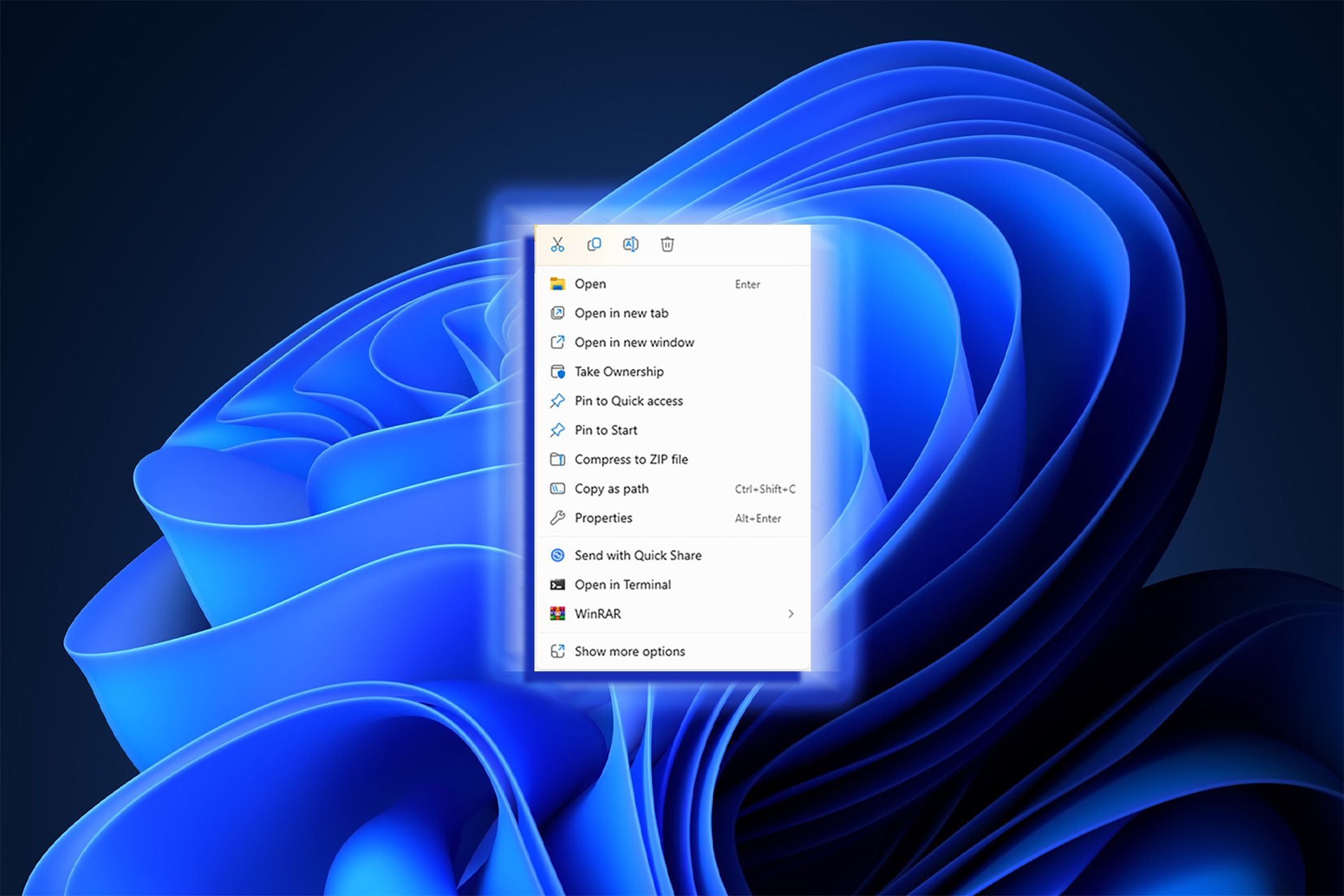 Контекстное меню Windows 11 с правым кликом
