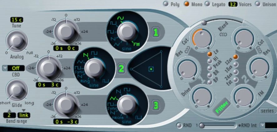 ES2 Oscillator and Filter section