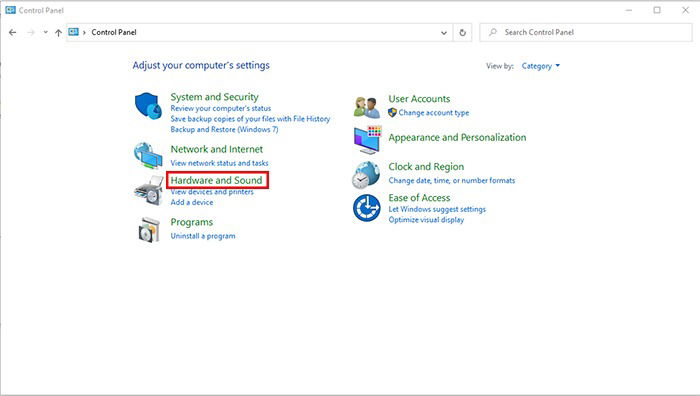 Окно Панели управления Windows