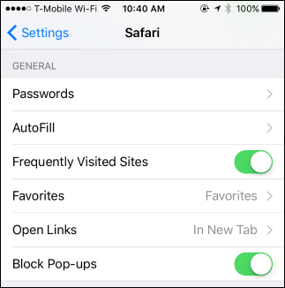 Скриншот: раздел паролей в настройках iOS
