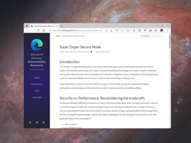 Super Duper Secure Mode в Microsoft Edge