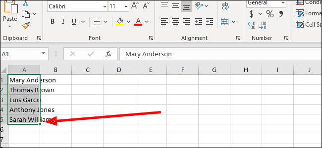 Выделение диапазона ячеек