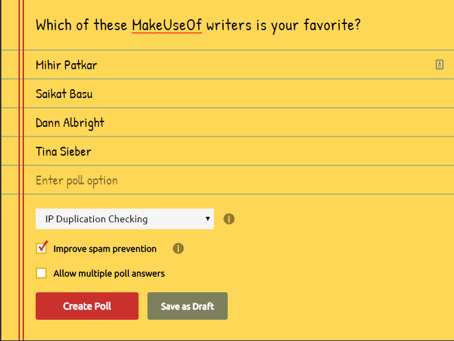 Creating a social media poll on StrawPoll.me