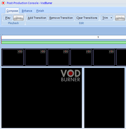 Окно постпродакшна Vodburner