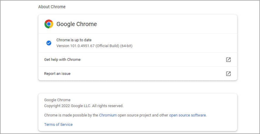 Comprobar actualizaciones en Chrome