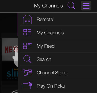 Приложение Roku на смартфоне воспроизводит медиа на телевизоре