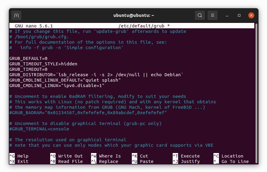 Отключение IPv6 в терминале GNOME Ubuntu