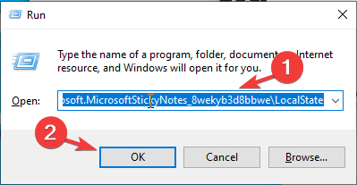 Run windows Sticky notes Windows 10