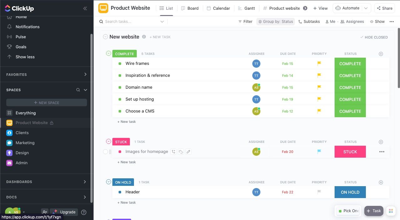 Интерфейс ПО управления проектами с несколькими файлами