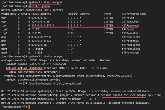 Запуск MongoDB на CentOS 7