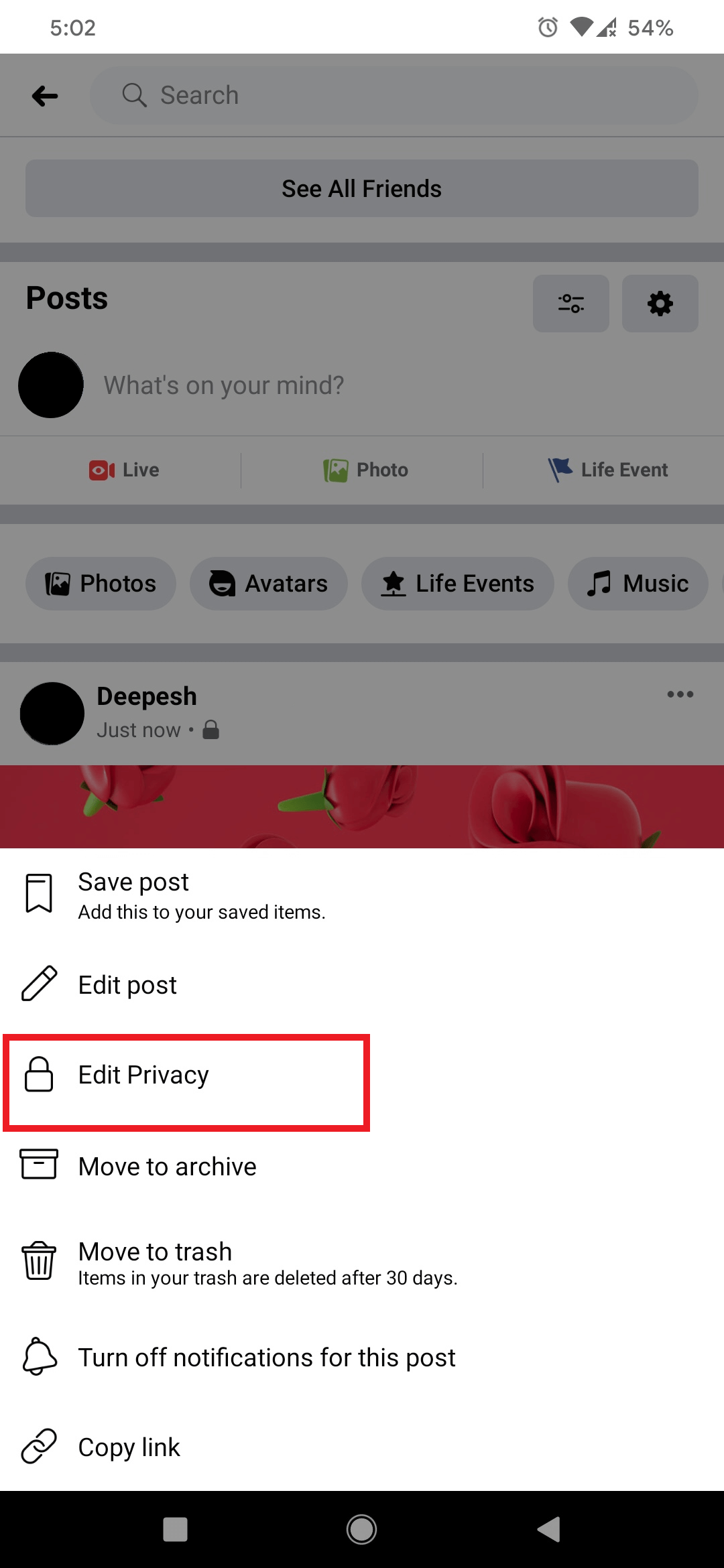 privacy settings on facebook