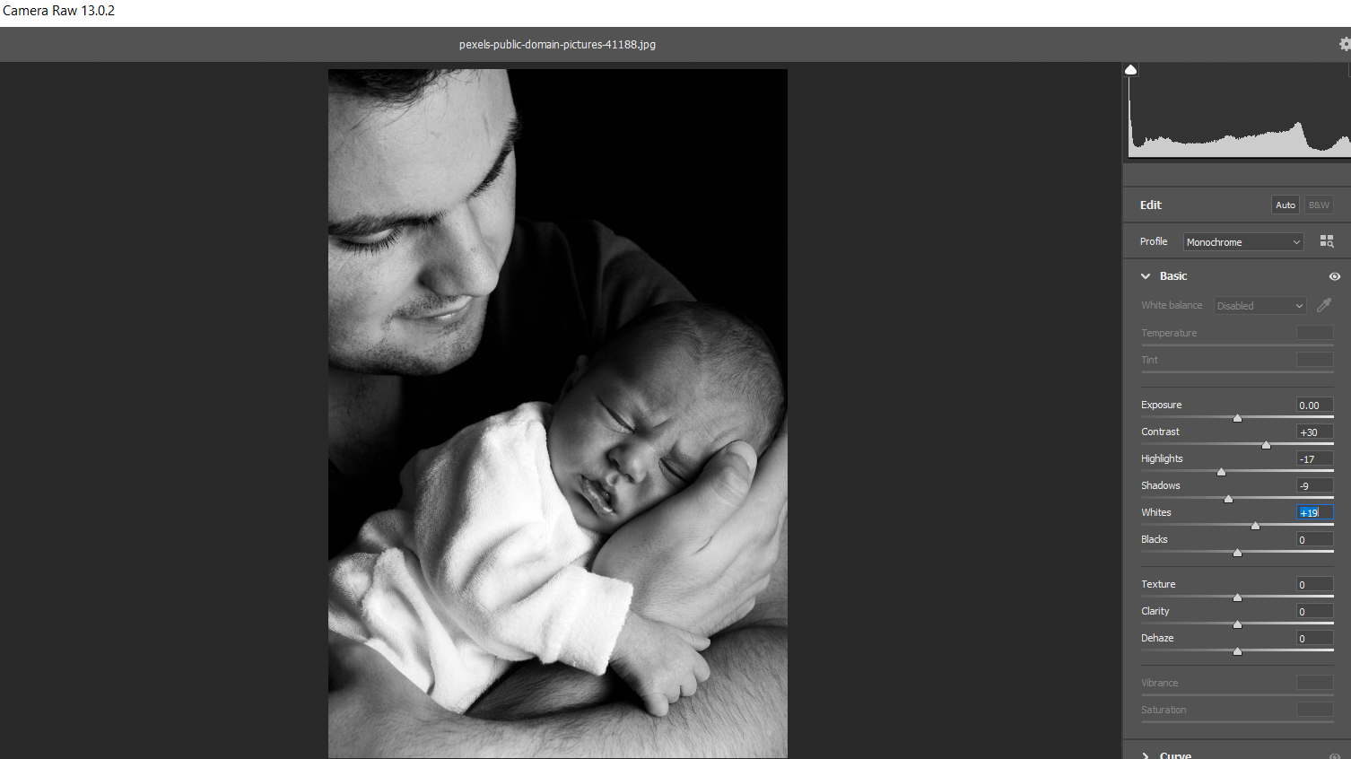 Основные корректировки в Camera Raw