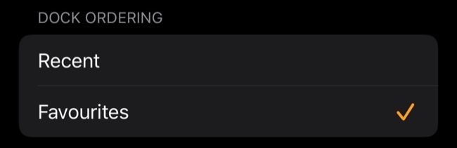 Порядок приложений в Dock
