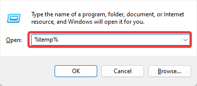 Открытая папка временных файлов %temp% в Проводнике Windows