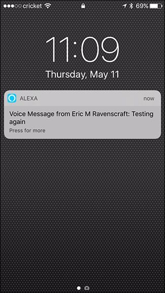 Прослушивание голосового сообщения на Echo