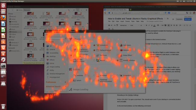 Эффект огня в Compiz
