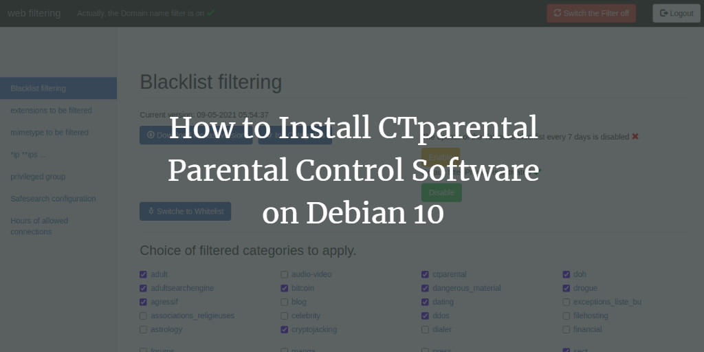 Установка CTparental на Debian 10