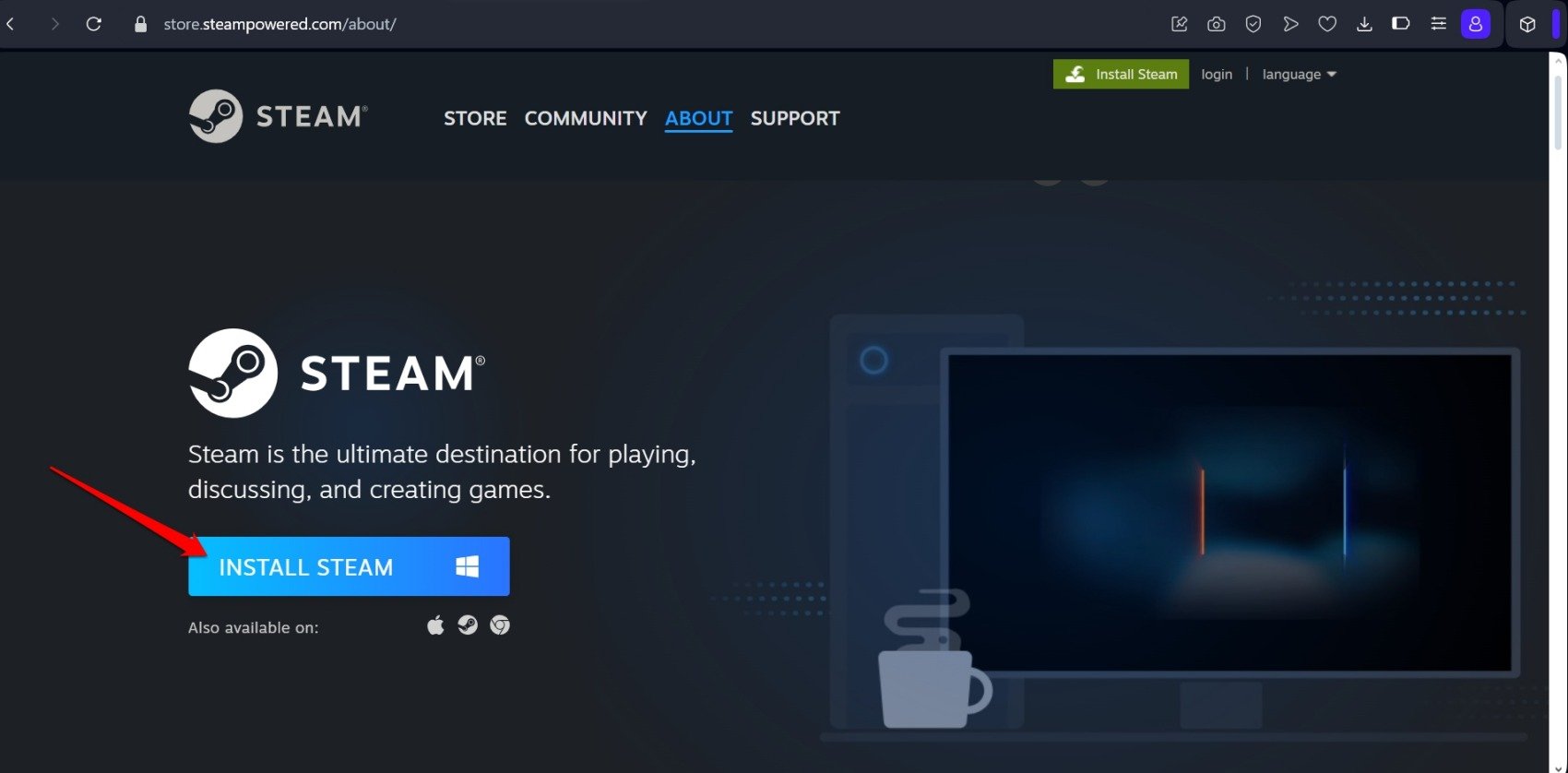 Установка Steam на Windows 11