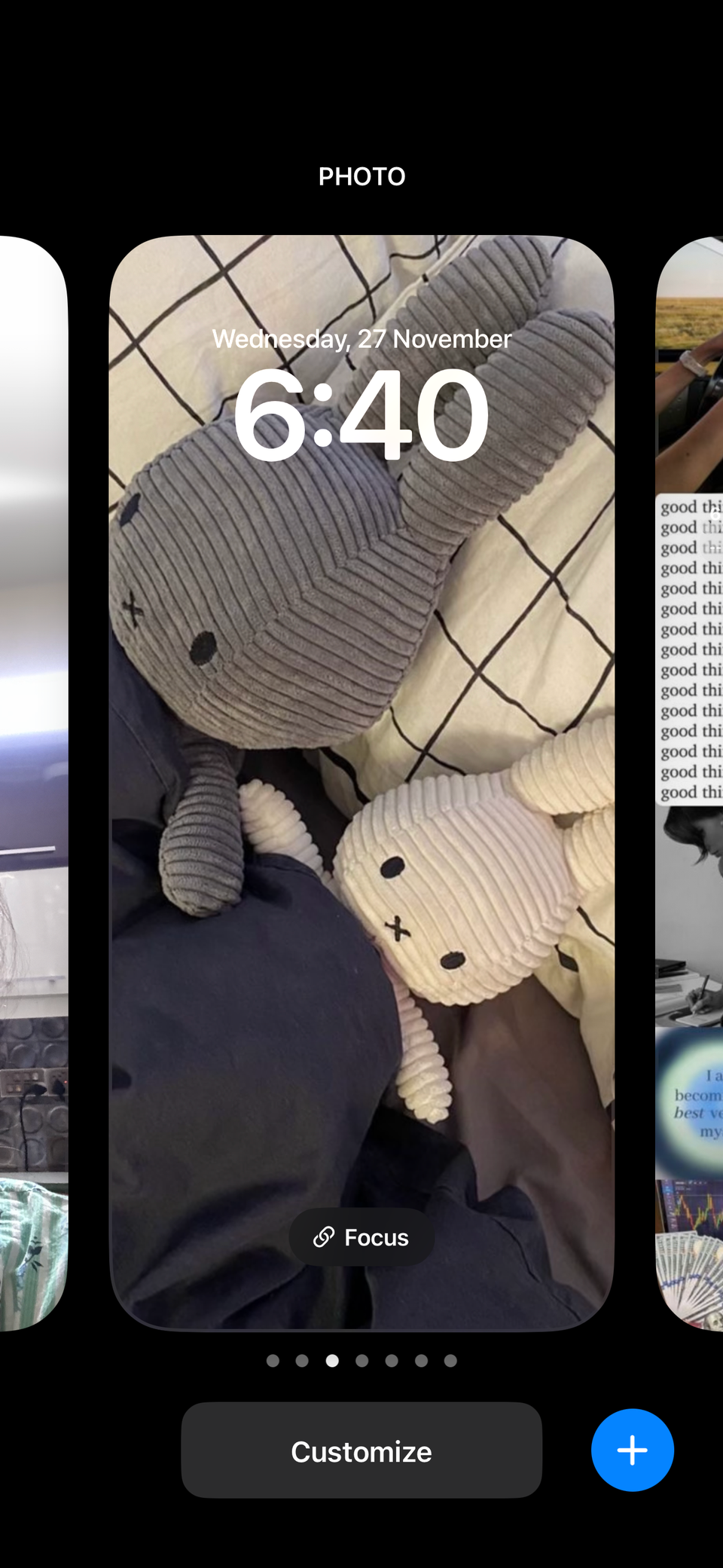 different lock screens displayed on an iPhone's screen