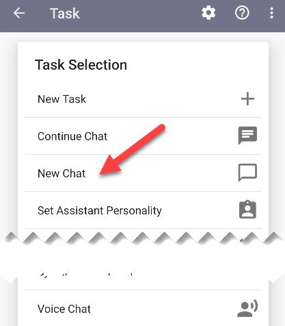 Выберите одну из задач ChatGPT для привязки к ярлыку.