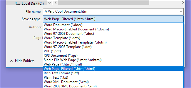 Сохранить Word‑документ как веб‑страницу